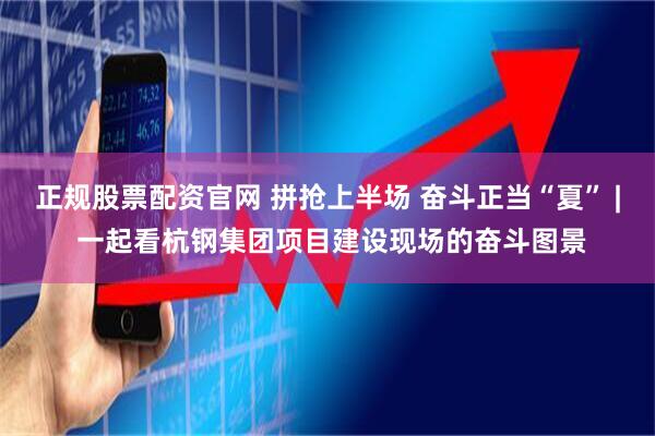 正规股票配资官网 拼抢上半场 奋斗正当“夏” | 一起看杭钢集团项目建设现场的奋斗图景